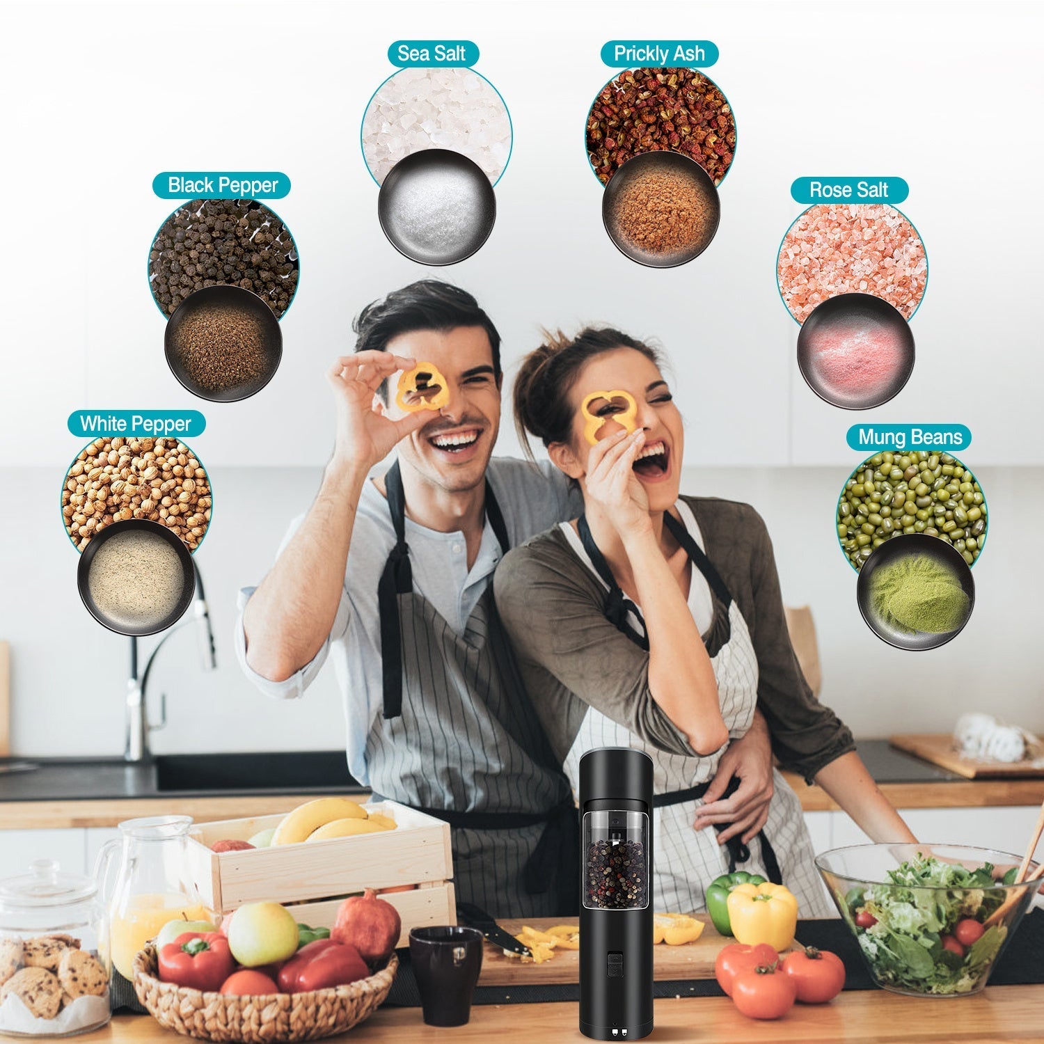 Electric Salt & Pepper Grinder – Gravity Sensor with LED