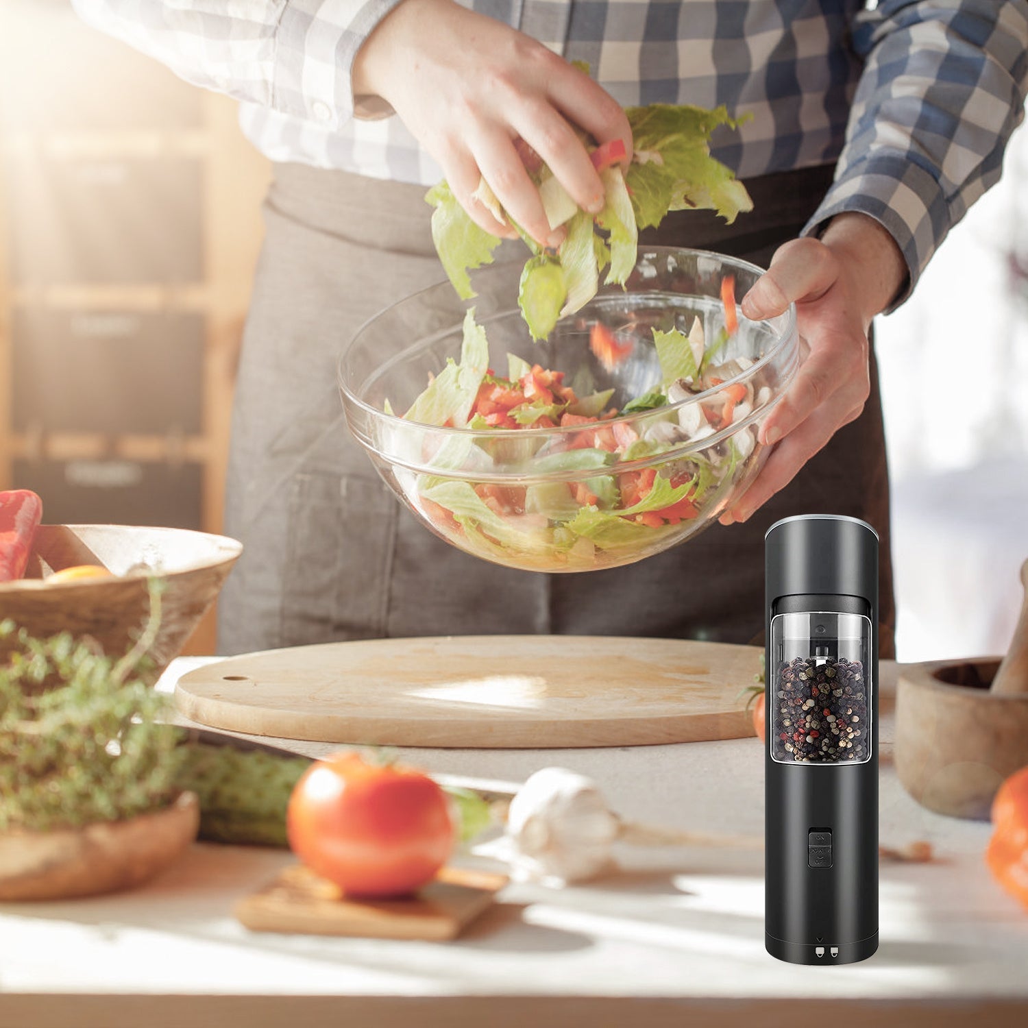 Electric Salt & Pepper Grinder – Gravity Sensor with LED