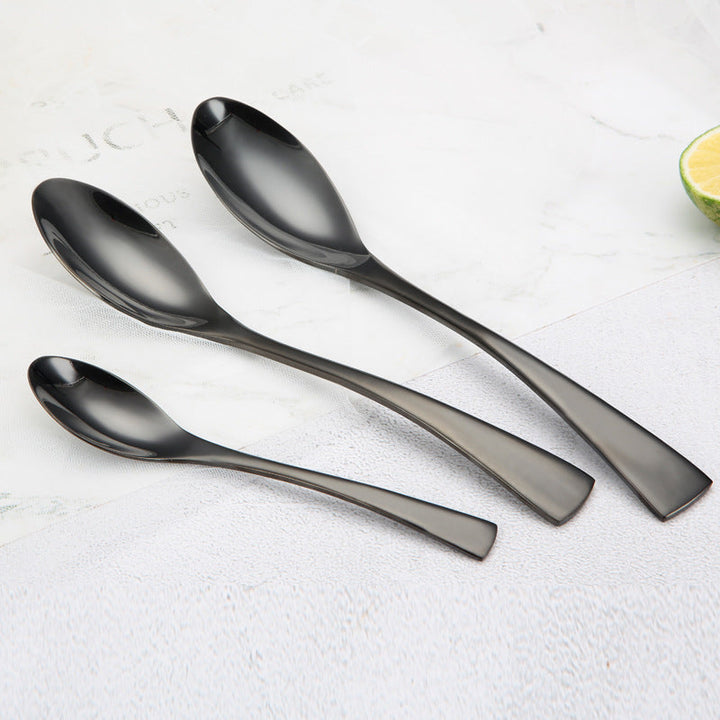Portugal Titanium Black Stainless Steel Cutlery Set Knife Fork Spoon