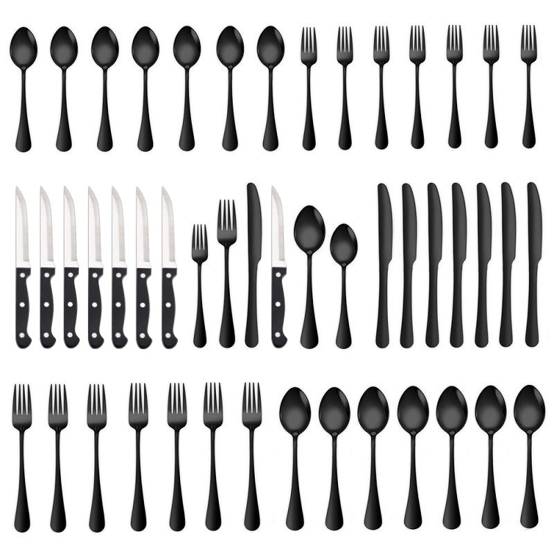 48pc Stainless Steel Cutlery Set Steak Knife Spoon Fork