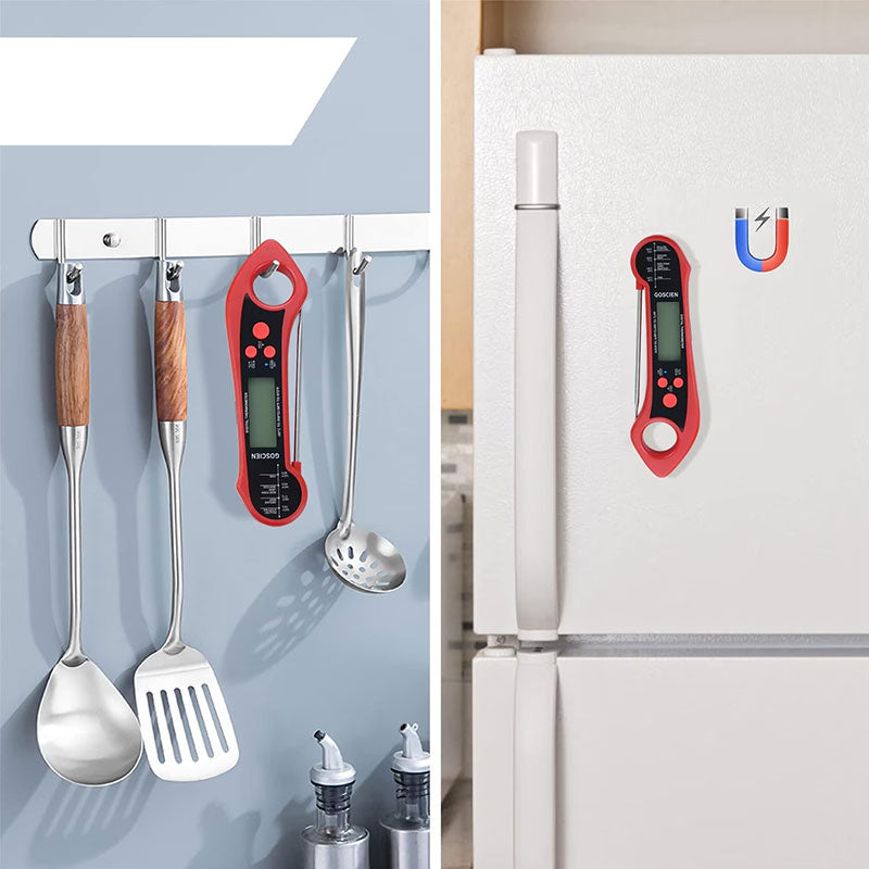 Foldable Digital Thermometer Dual Probe BBQ Meat Cooking Tool