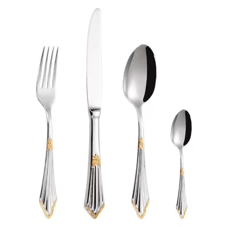 4pc 304 Stainless Steel Knife Fork Spoon Steak Cutlery Set