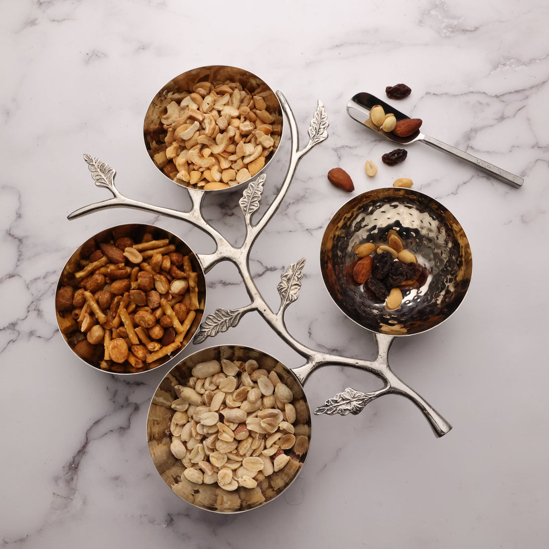 Hammered Leaf Nut Bowl