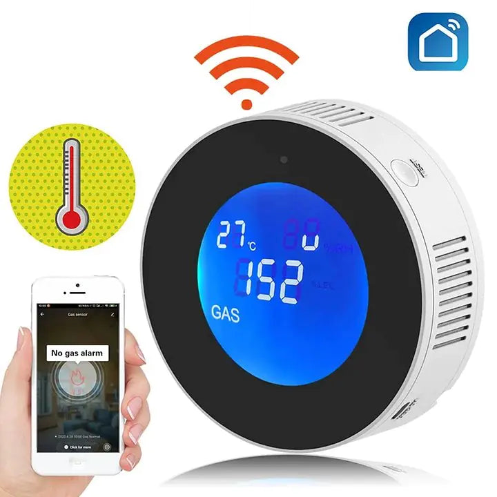 WiFi Smart Gas Detector LCD Temperature Display Home Sensor