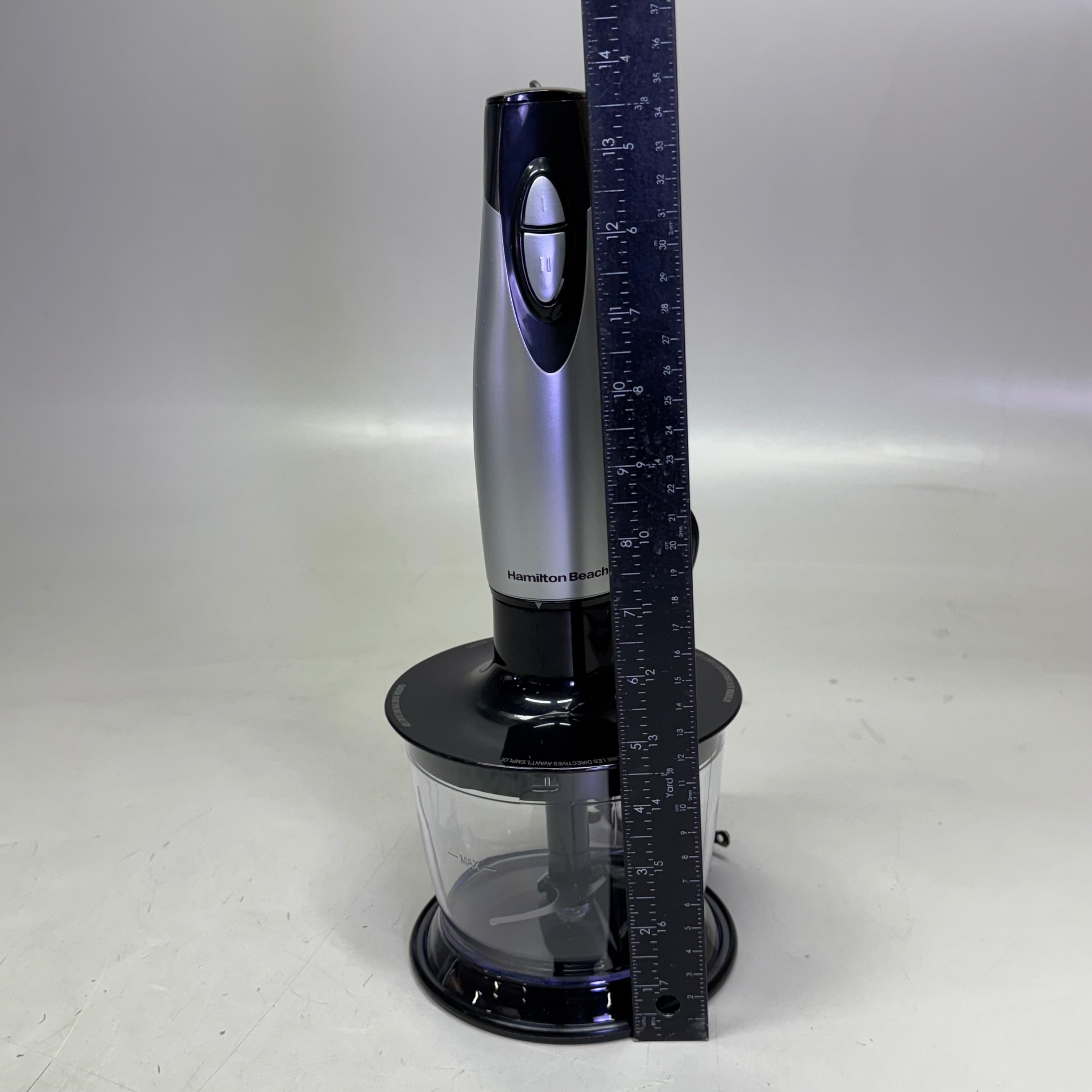Electric Immersion Hand Blender 2 Speed 225W Grey Black