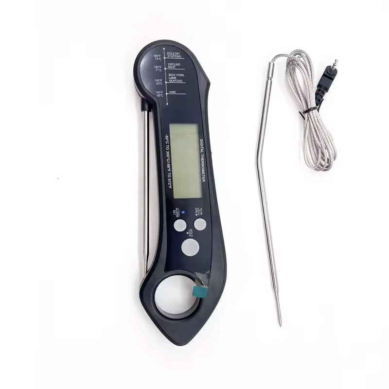 Foldable Digital Thermometer Dual Probe BBQ Meat Cooking Tool