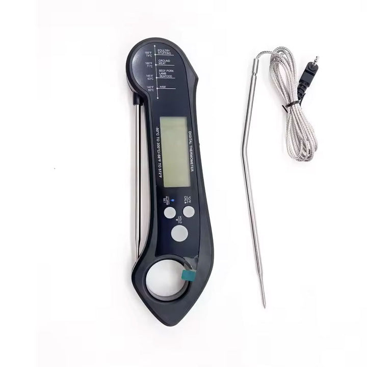 Foldable Digital Thermometer Dual Probe BBQ Meat Cooking Tool