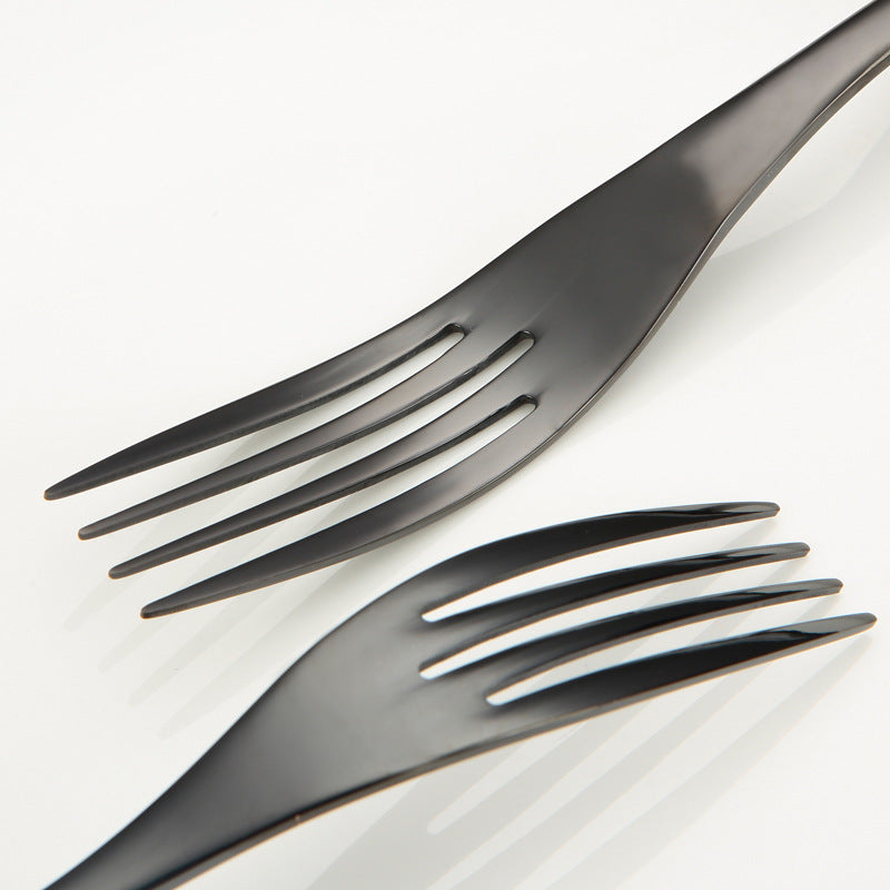 Portugal Titanium Black Stainless Steel Cutlery Set Knife Fork Spoon