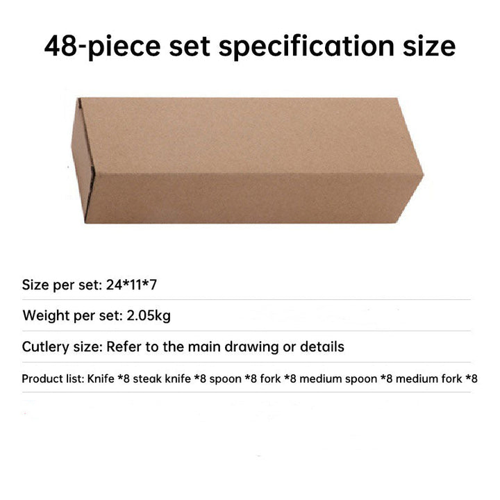 48pc Stainless Steel Cutlery Set Steak Knife Spoon Fork
