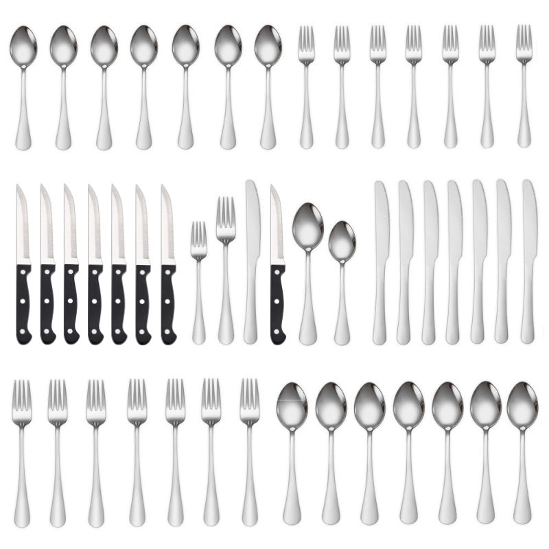 48pc Stainless Steel Cutlery Set Steak Knife Spoon Fork