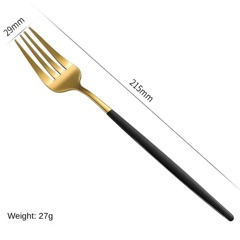 4pc Portuguese Gold Stainless Steel Cutlery Set Knife Fork Spoon