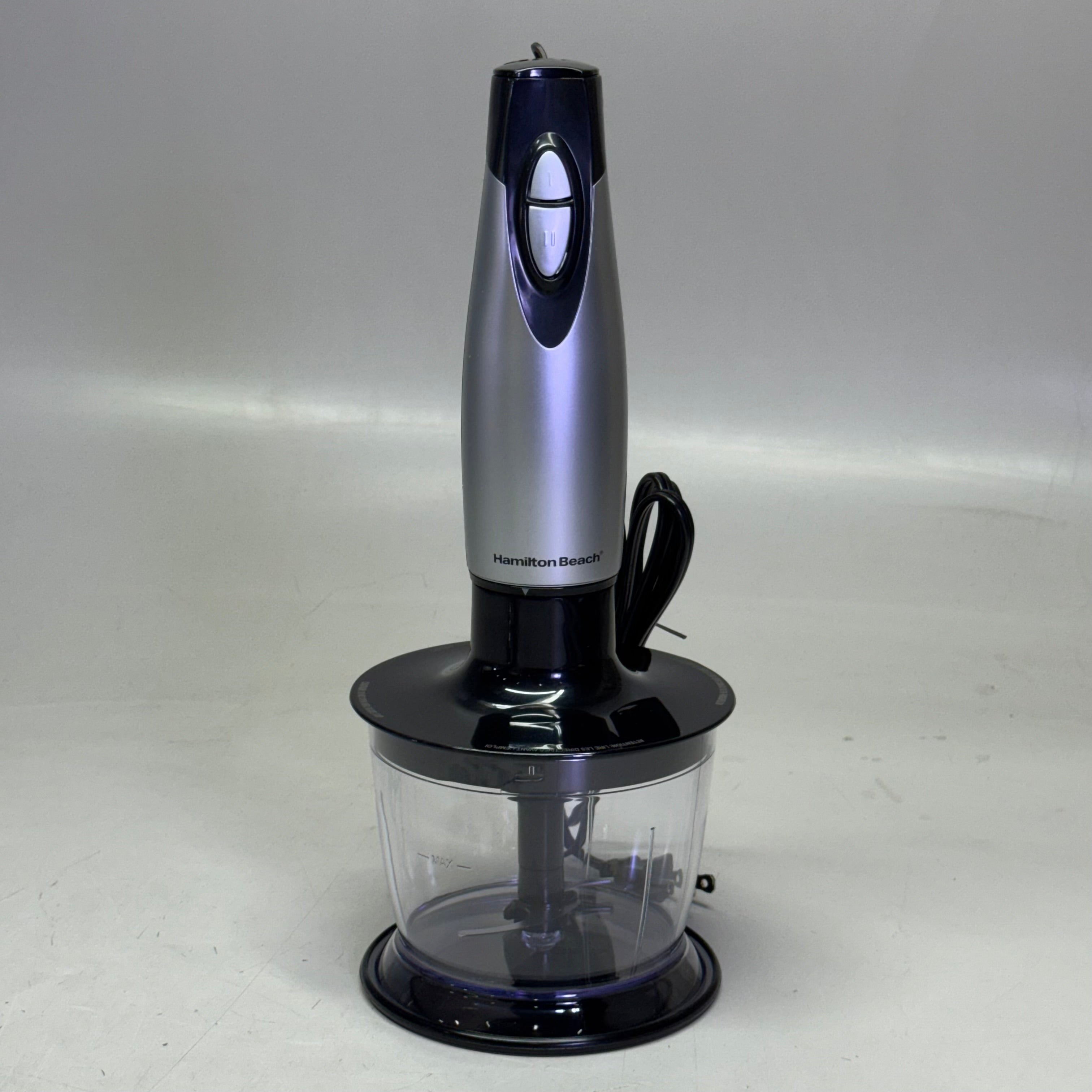 Electric Immersion Hand Blender 2 Speed 225W Grey Black