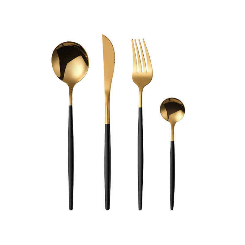 24pc Stainless Steel Cutlery Set Golden Knife Fork Spoon 6-Person