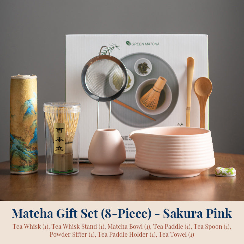 Premium 8 Piece Matcha Set Ceramic Chawan Tea Tools