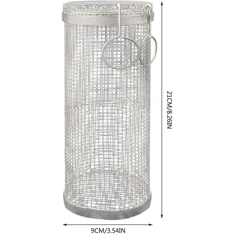 Rolling Grilling Basket Metal BBQ Portable Outdoor Barbecue Rack