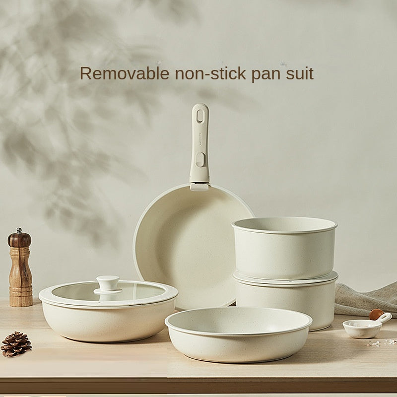 Detachable Cookware Set Nonstick Frying Pan Pot with Handle