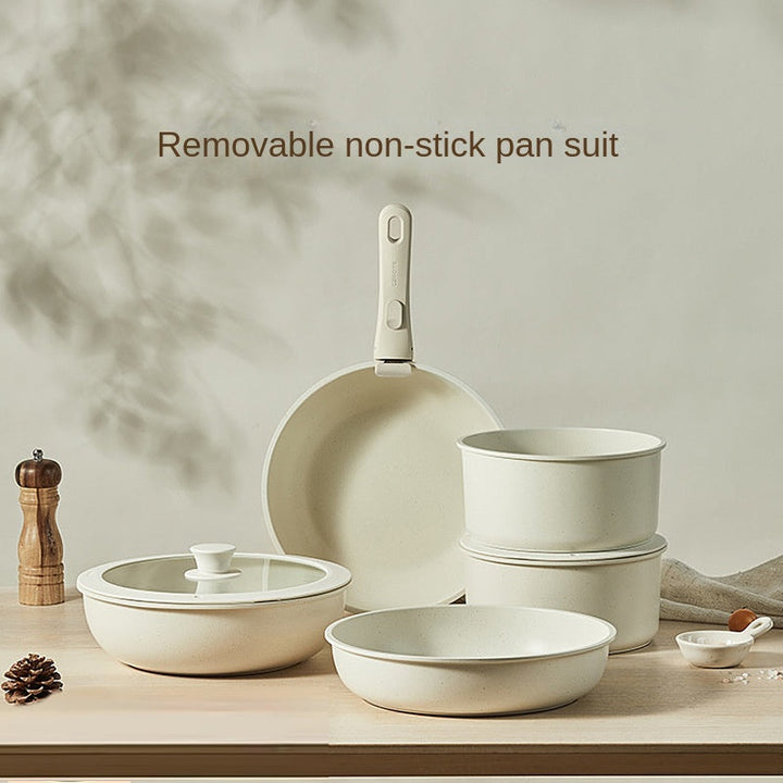 Detachable Cookware Set Nonstick Frying Pan Pot with Handle