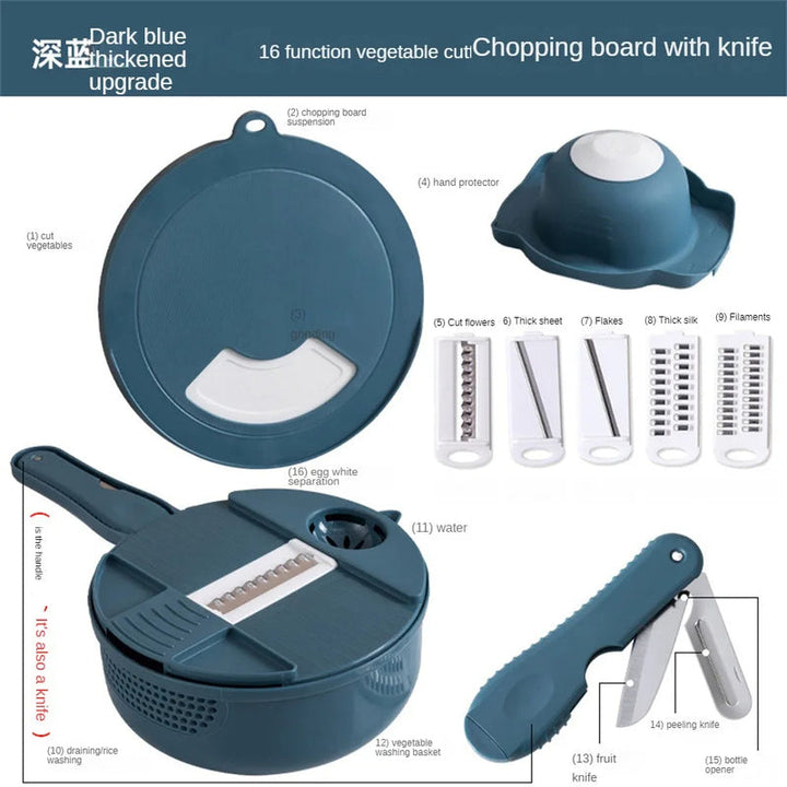 Multifunction Vegetable Cutter Potato Shredder Grater Slicer Container