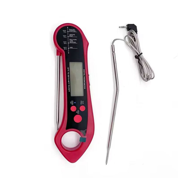 Foldable Digital Thermometer Dual Probe BBQ Meat Cooking Tool