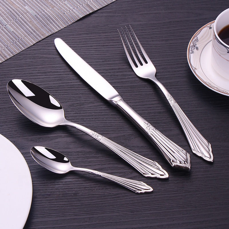 4pc 304 Stainless Steel Knife Fork Spoon Steak Cutlery Set
