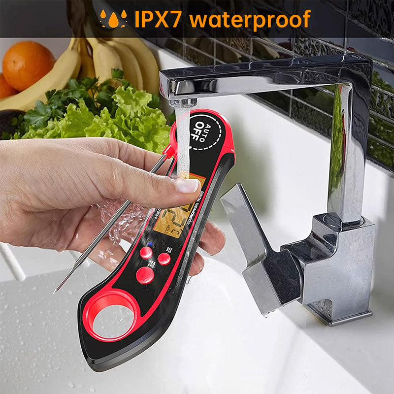 Foldable Digital Thermometer Dual Probe BBQ Meat Cooking Tool