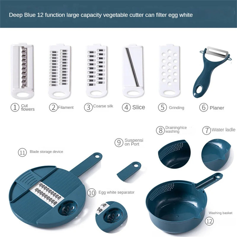 Multifunction Vegetable Cutter Potato Shredder Grater Slicer Container
