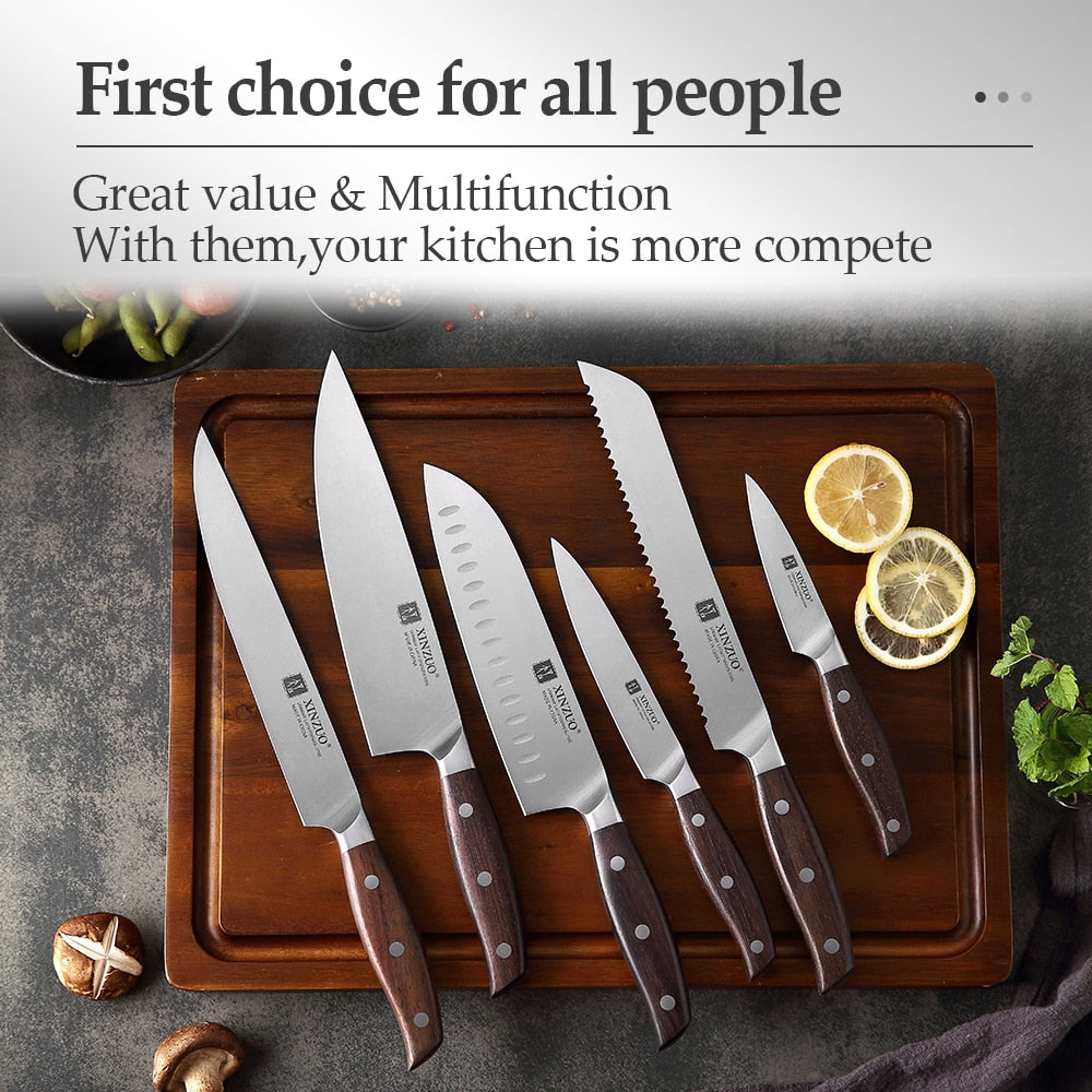 6pc High Carbon German Stainless Steel Kitchen Knife Set