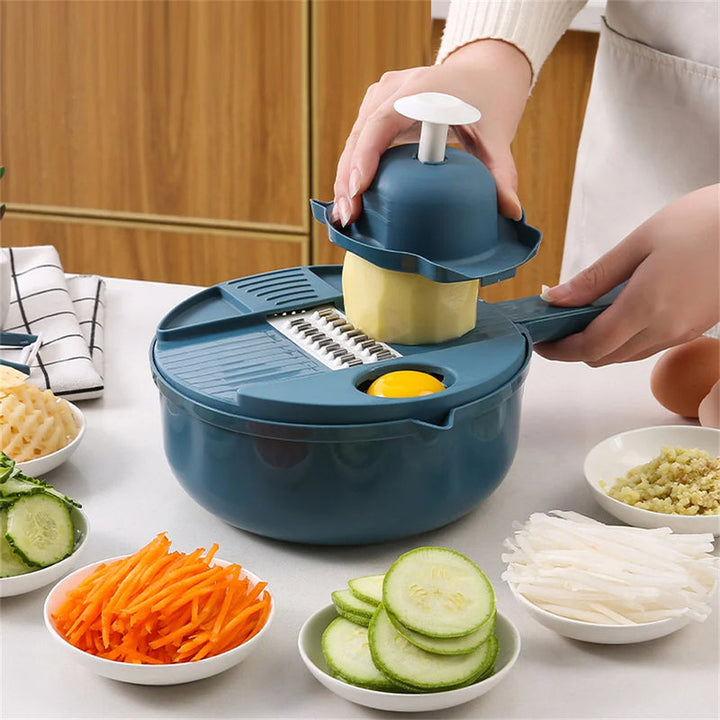 Multifunction Vegetable Cutter Potato Shredder Grater Slicer Container