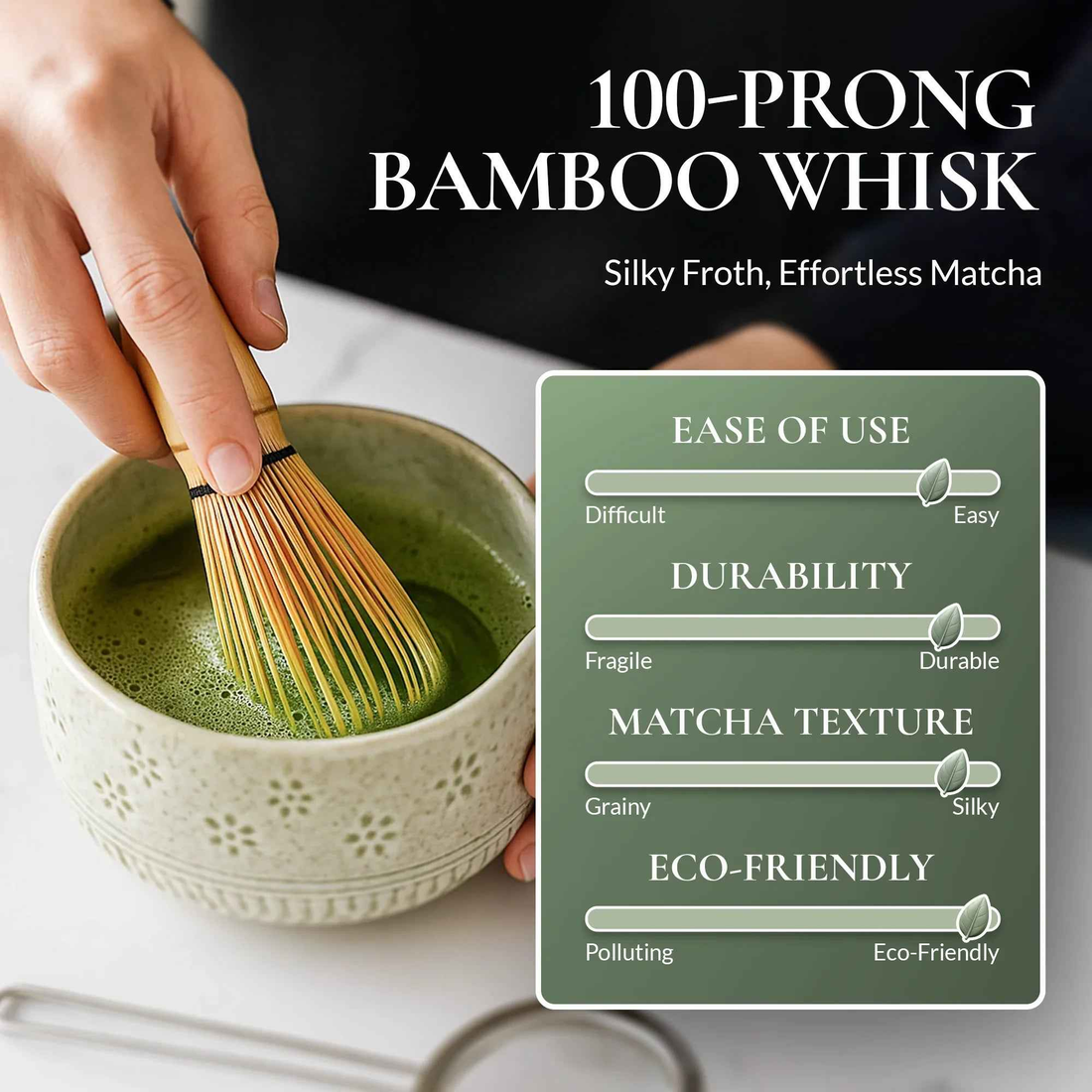 Matcha Whisk Set Bamboo Ceramic Bowl Gift Set