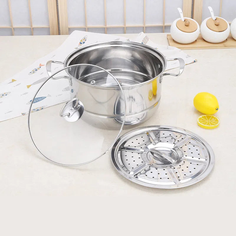 18 Piece Stainless Steel Cookware Set Household Kitchen Pots