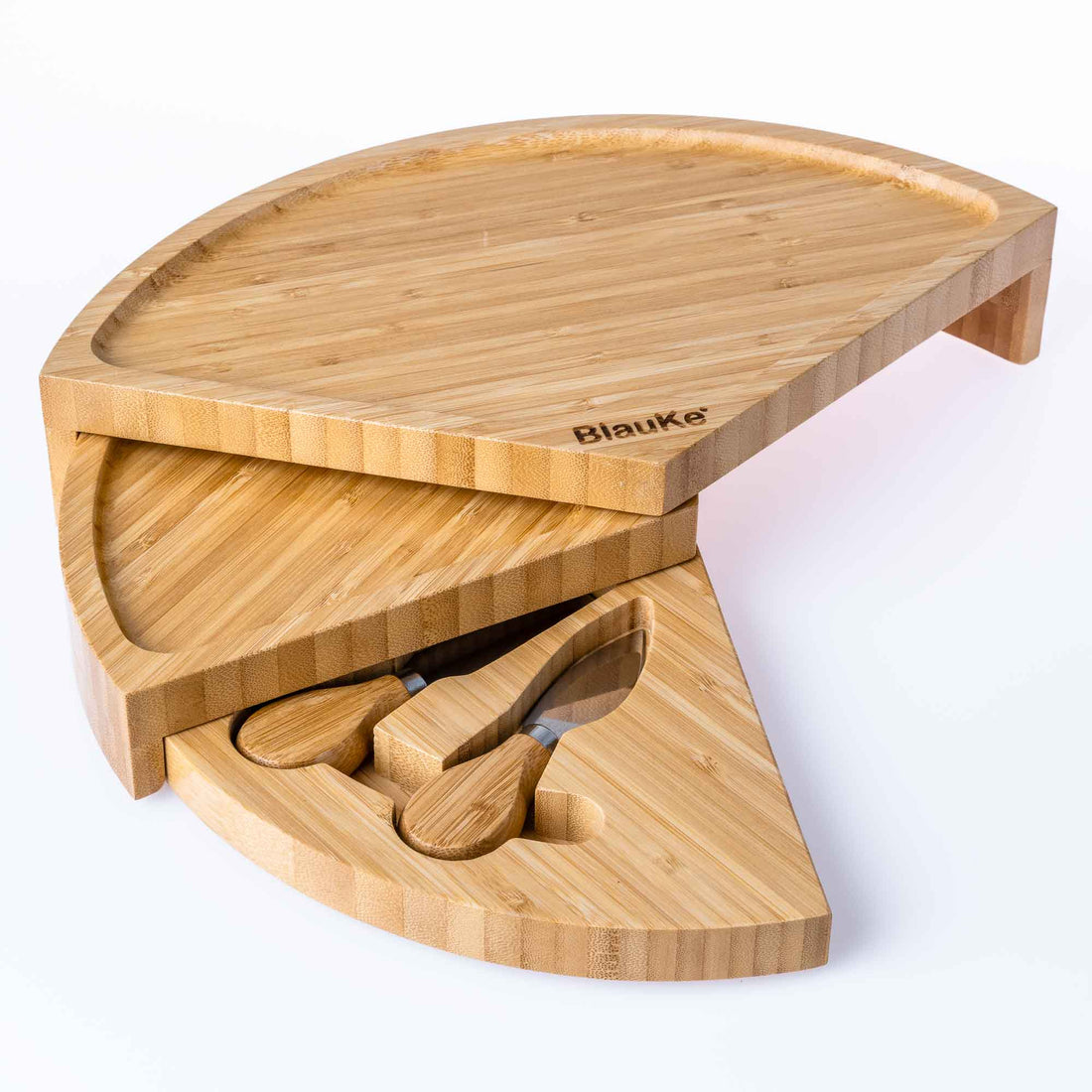 Bamboo Cheese Board Knife Set 14 Inch Charcuterie Serving