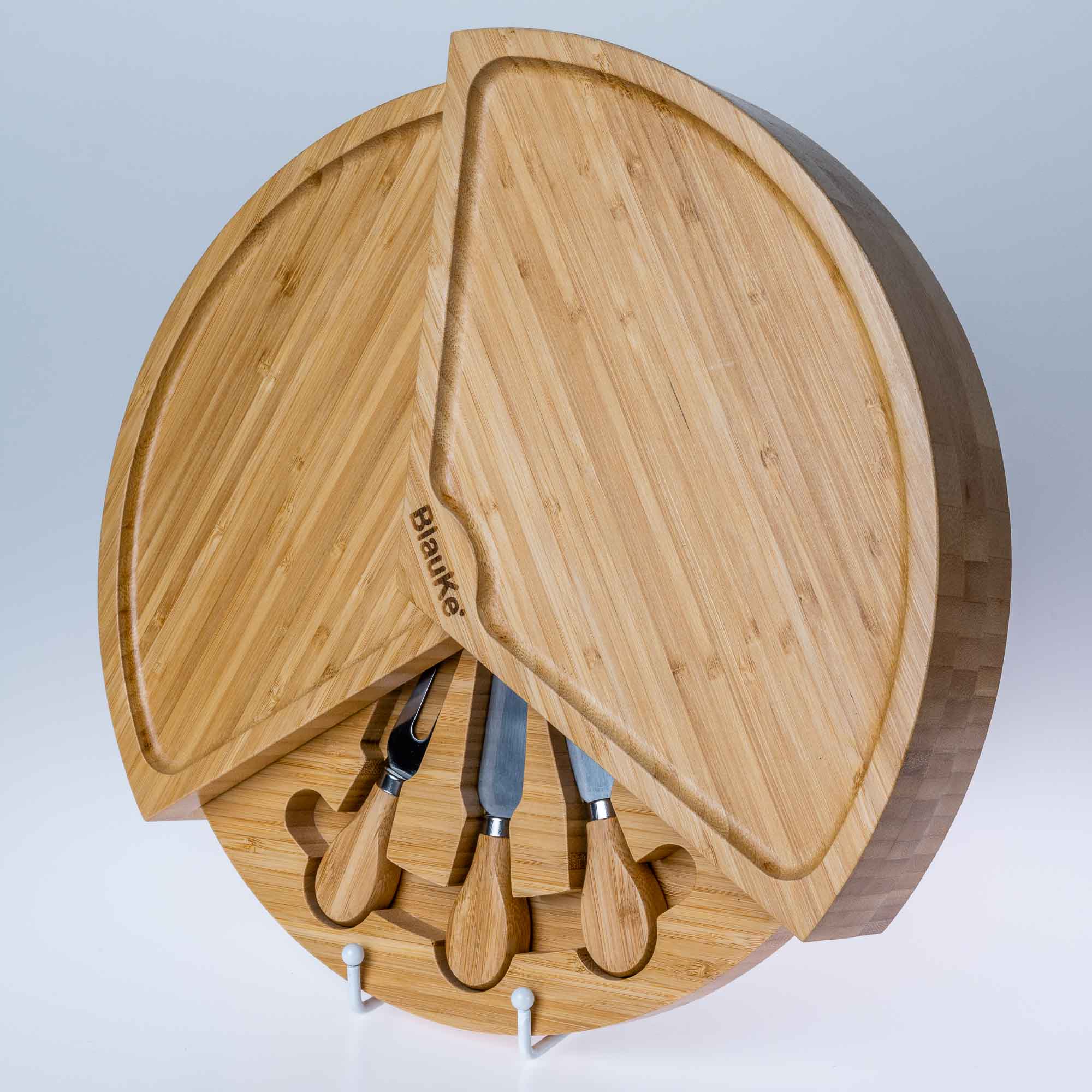 Bamboo Cheese Board Knife Set 14 Inch Charcuterie Serving
