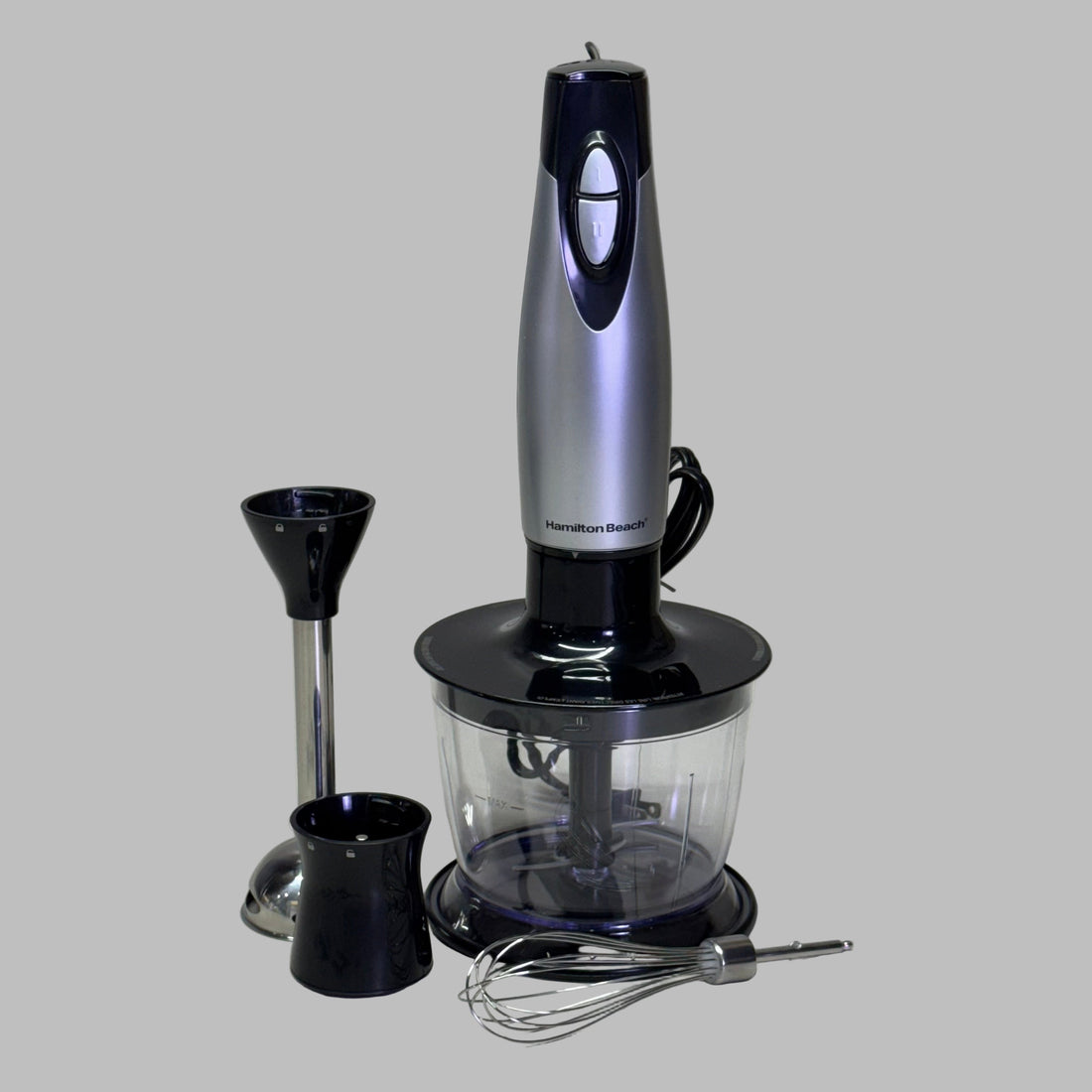 Electric Immersion Hand Blender 2 Speed 225W Grey Black