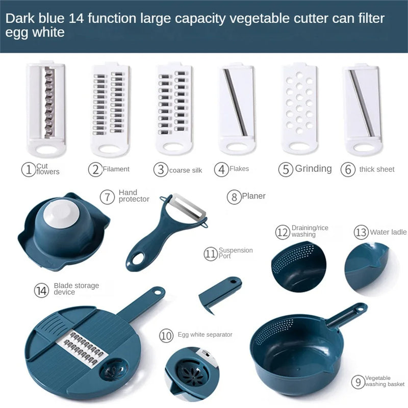 Multifunction Vegetable Cutter Potato Shredder Grater Slicer Container