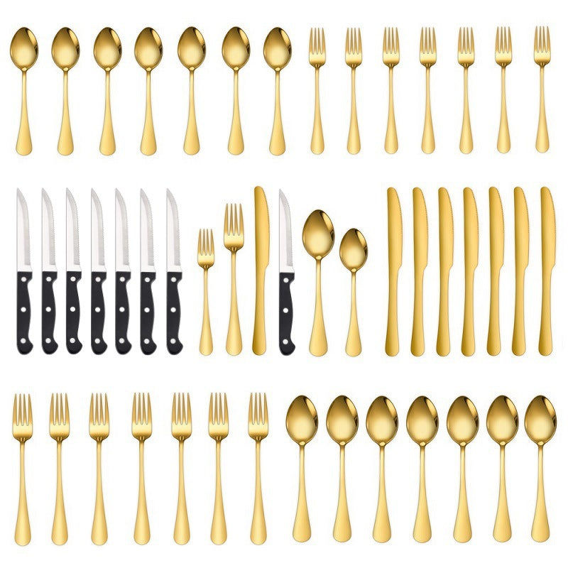 48pc Stainless Steel Cutlery Set Steak Knife Spoon Fork