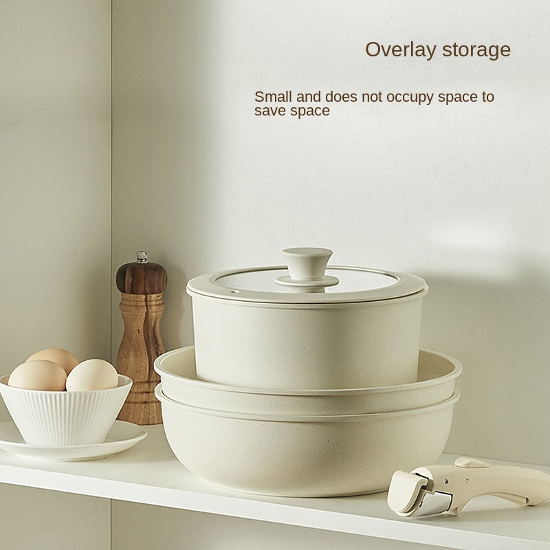 Detachable Cookware Set Nonstick Frying Pan Pot with Handle