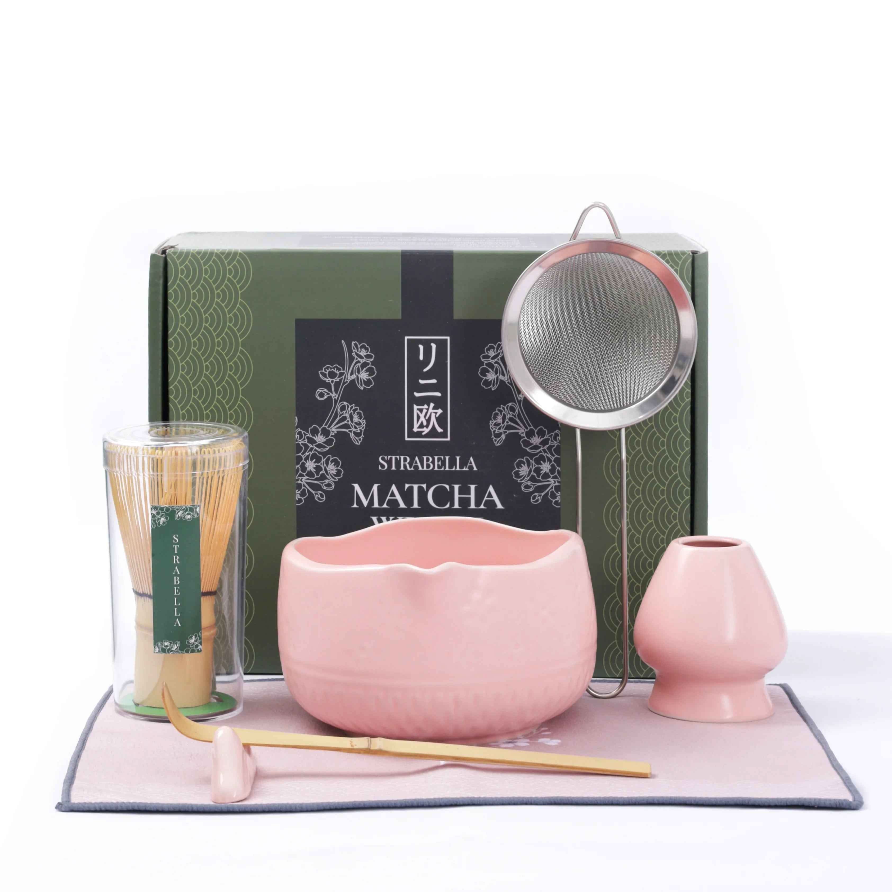 Matcha Whisk Set Bamboo Ceramic Bowl Gift Set