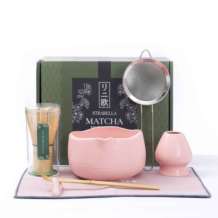 Matcha Whisk Set Bamboo Ceramic Bowl Gift Set