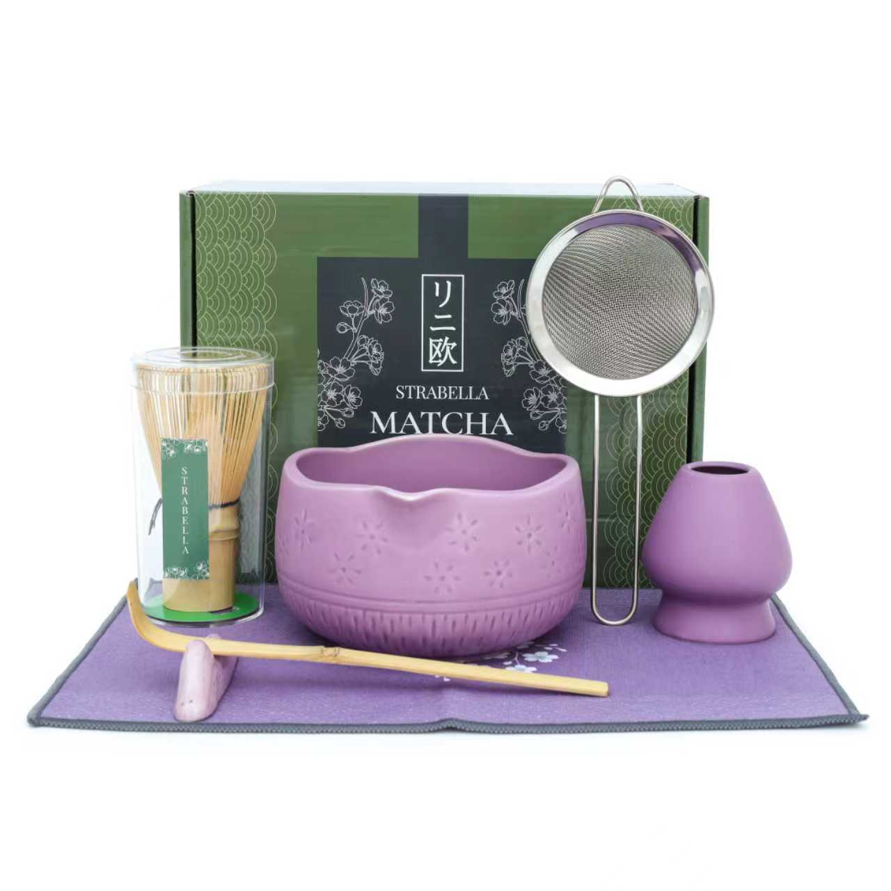 Matcha Whisk Set Bamboo Ceramic Bowl Gift Set