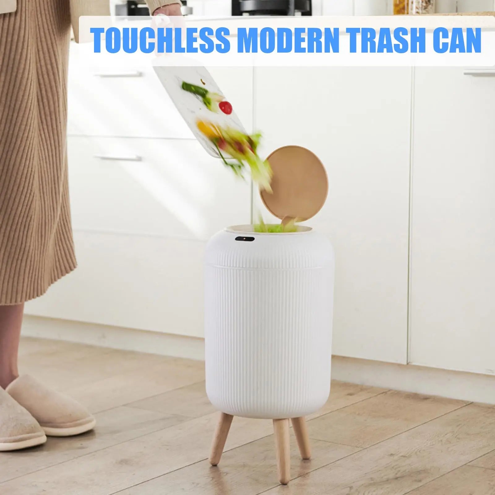 Automatic Trash Can with Lid Motion Sensor Smart Waste Bin