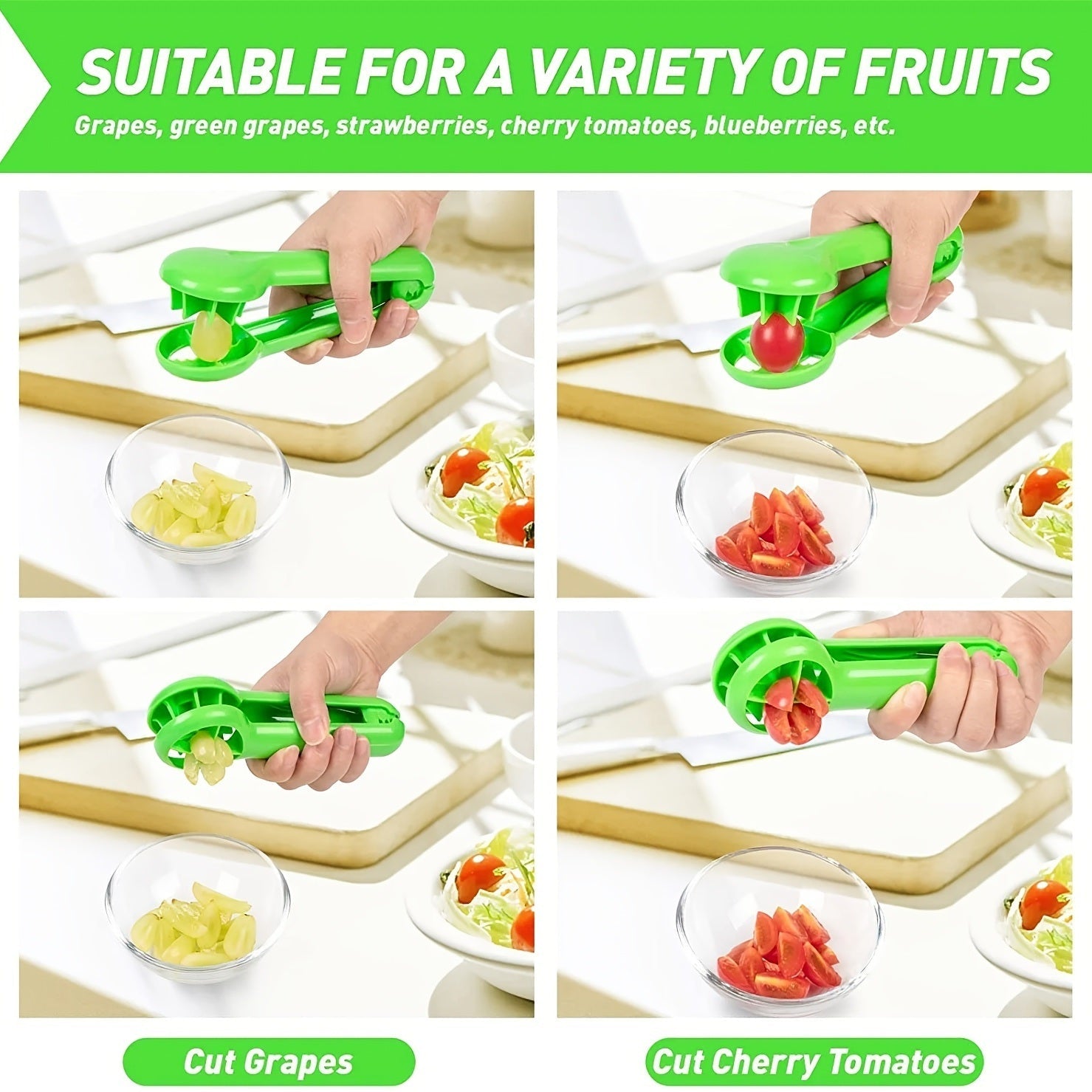Grape Tomato Strawberry Cutter Safe Kids Kitchen Gadget Tool