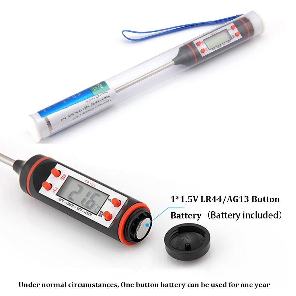 Digital Food Thermometer Stainless Steel Probe Instant Read Waterproof