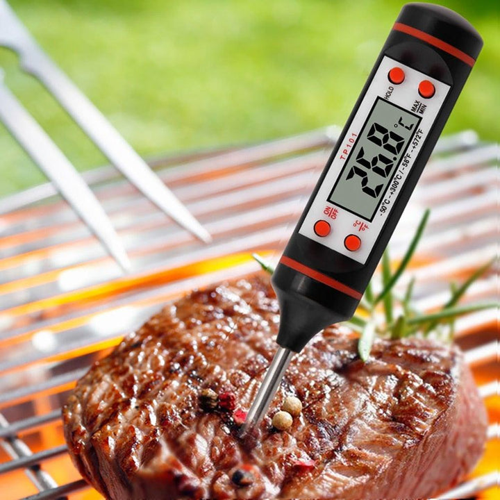 Digital Food Thermometer Stainless Steel Probe Instant Read Waterproof