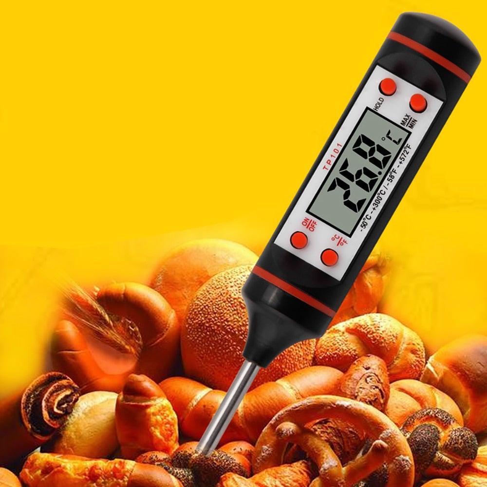 Digital Food Thermometer Stainless Steel Probe Instant Read Waterproof