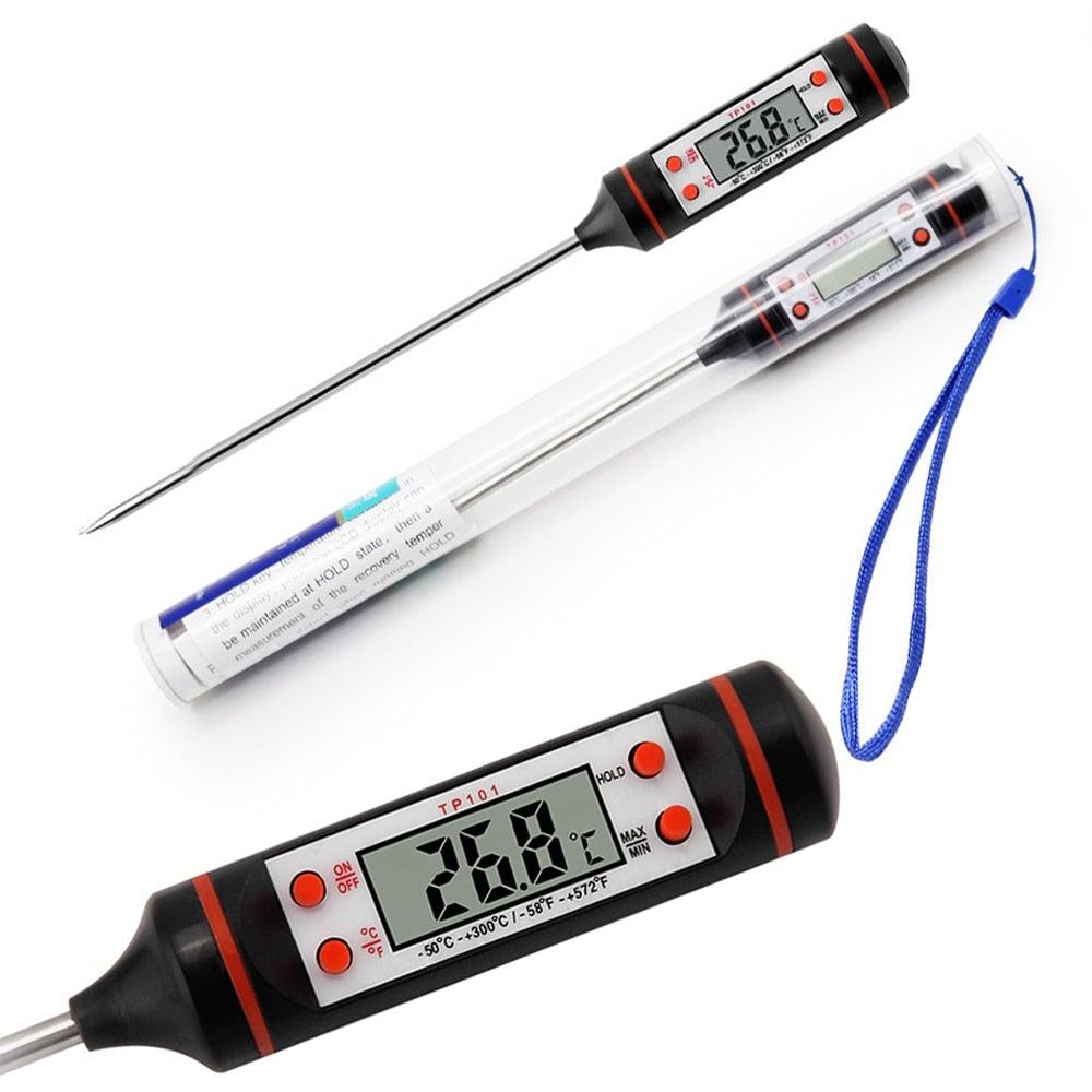 Digital Food Thermometer Stainless Steel Probe Instant Read Waterproof