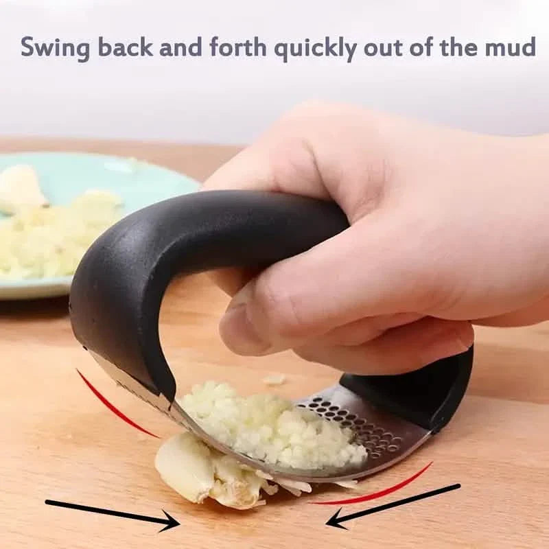 Premium Stainless Steel Garlic Rocker Press Durable Kitchen Tool