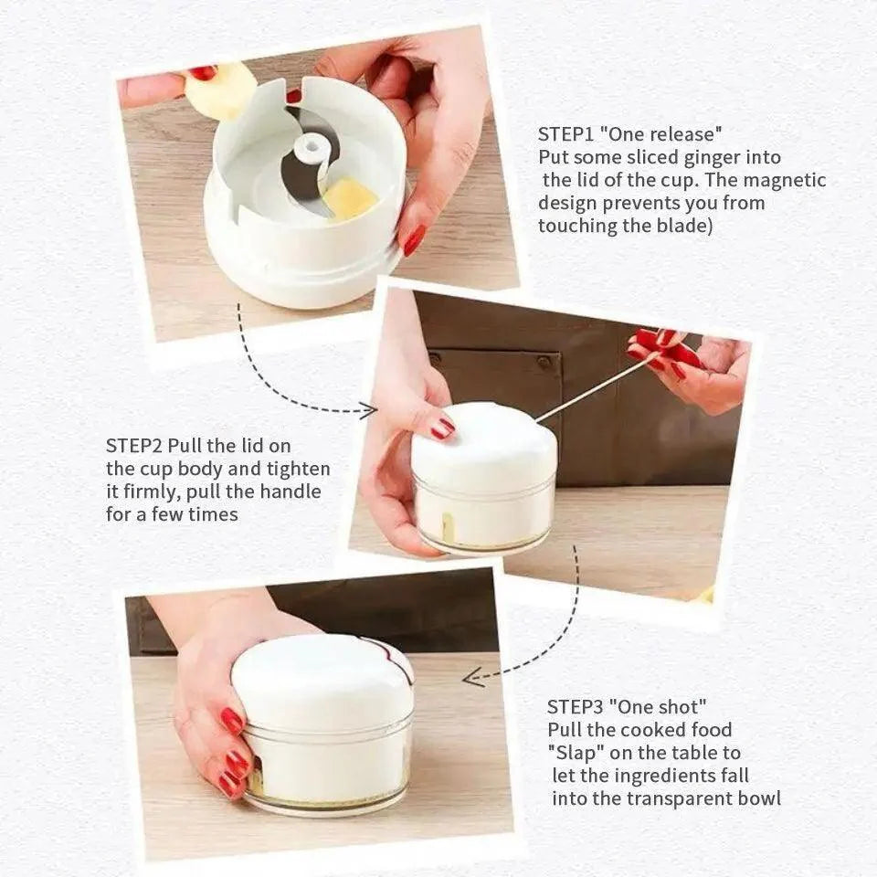 Mini Multifunction Vegetable Press Manual Puller Chopper Kitchen Gadget